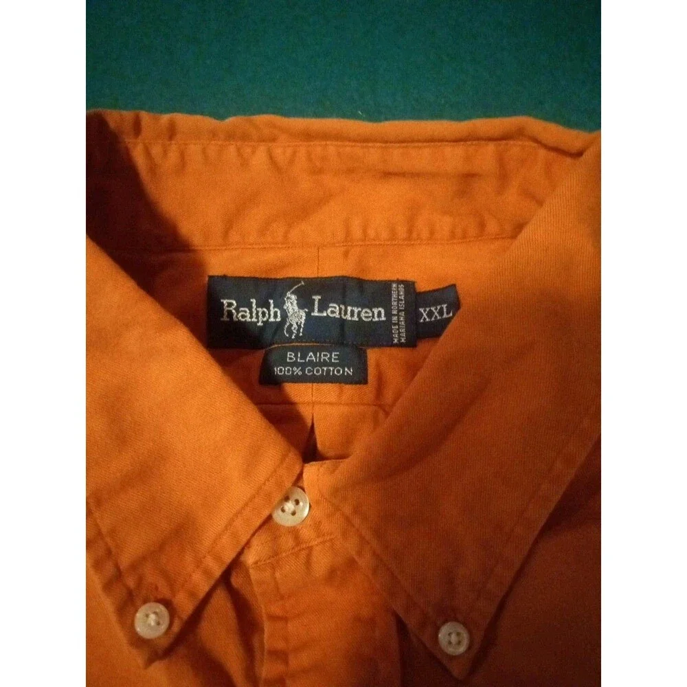 Polo Ralph Lauren Short Sleeve Button Down Shirt Orange Classic Sz 2XL